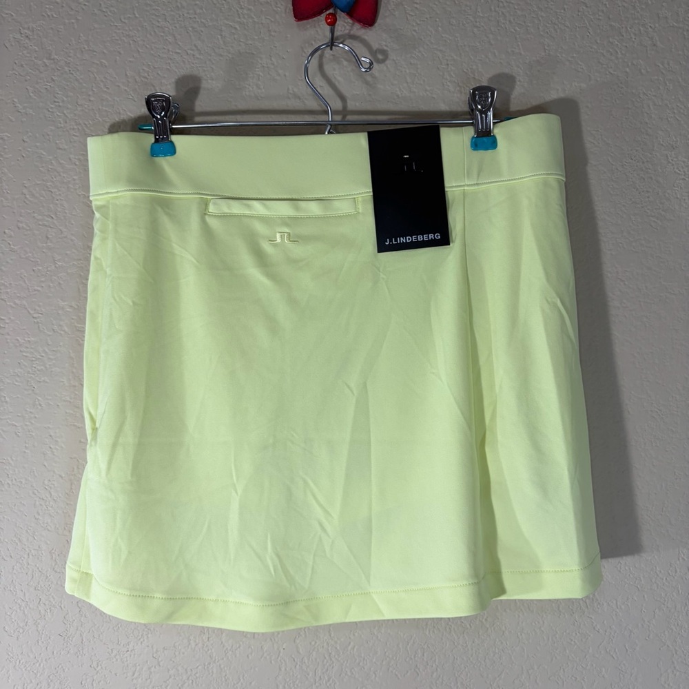Ladies J. Lindeberg Amelie Mid Golf Skort in Lime Yellow NWT Sz M Outdoor Luxury